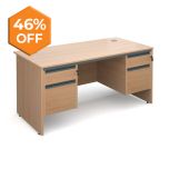 Contract 25 -  Panel End Double Pedestal Desk - 2x2 Drawers