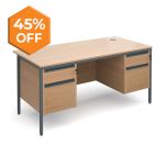 CONTRACT 25 - H Frame-Double Pedestal Desk - 2&2 Drawers