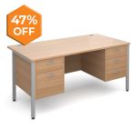 Maestro 25 H Frame - Double Pedestal Desk - 2&3 Drawers