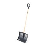 Snow shovel with safe plastic blade