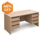 Contract 25 -  Panel End Double Pedestal Desk - 2x3 Drawers