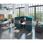 3 Tier 4 Seater Alban Meeting Pods - Aqua and Grey