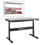 Binary Electric Height Adjustable Bench shown with above accessories