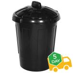 Black Plastic Dustbin - 80 Litre