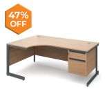 CONTRACT 25 - 2 Drawer - Ergonomic Cantilever Desk