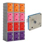 12 x Fortis 450 Plastic Lockers / Coin Return Lock for Dry Areas