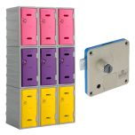 9 x Fortis 450 Plastic Lockers with Coin Return Lock for Dry Areas