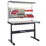 Binary Electric Height Adjustable Bench shown with above accessories