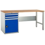 Euroslide Pedestal Bench - 1 Cupboard and 2 Drawers - Blue