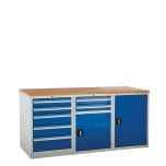 Double Cab Beech - W1800mm - 7 Drawers + 2 Cup. - Blue