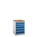 Systemtek Beech - W600mm - 5 Drawers - Blue