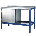 Industrial Workbench with Steel Worktop - W1200mm - Blue