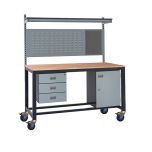 Mobile Heavy Duty Industrial Workbench - Beech