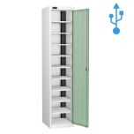 LapBox USB Charging Lockers - 10 Compartments - 1 Door - Jade