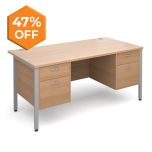 MAESTRO 25 H Frame - Double Pedestal Desk - 2&2 Drawers