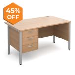 Maestro 25 H Frame - Single Pedestal Desk - 3 Drawer