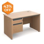 Contract 25 -  Panel End Single Pedestal Desk 2 Drawer