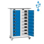 TabBox USB Charging Trolley - 16 Compartments - 16 Door - Blue