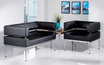 Benotto Black Faux Leather Reception Seating