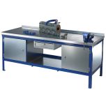 Super Heavy Duty Workbench - W2000mm - Blue - Extra Cupboard, Drawer and Vice