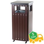 Wood Effect Square Waste Bin - 36 Litre