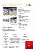 Heavy Duty Galvanised Crash Barriers Data Sheet.