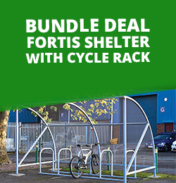 Best-selling Fortis Cycle Shelter with Cycle Rack - Bundle Deal