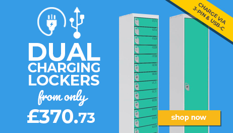 Charge via USB and 3-Pin with our Dual Charging Lockers