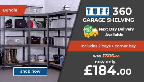 TUFF360 Garage Shelving is now available with Next Day Delivery!