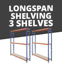 Longspan Shelving- 3 Shelves