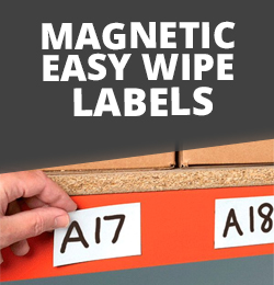 Magnetic easy wipe labels